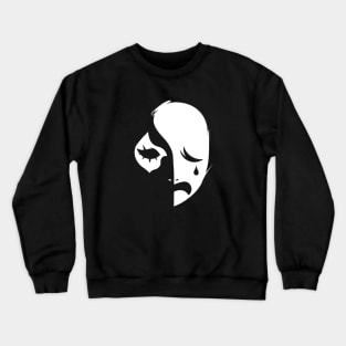 Sad Mask - White Crewneck Sweatshirt